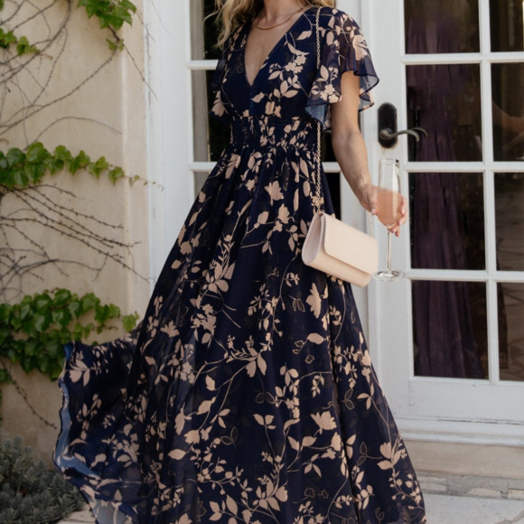 Baltic Born Lynlee Metallic Maxi Dress | Navy Size 2XL2XL - Picture 1 of 5